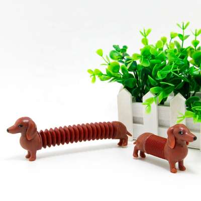 High quality Magic  plastic dachshund flexible Telescopic fidget dog stress relief toys for kids