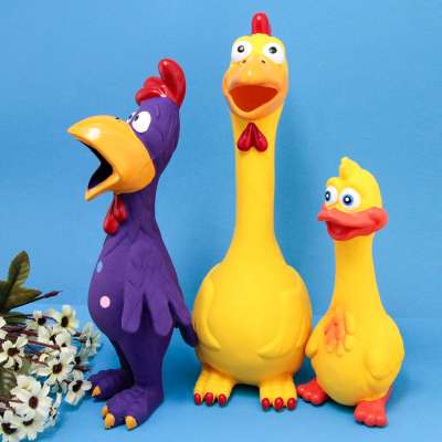 High Quality Screaming Duck Chicken pet chew toy Latex dog toy for stress relieve